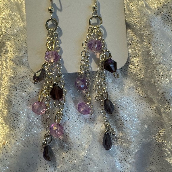gorgeous, amethyst, and pink shimmer glass beads sparkling beautifully - Picture 3 of 4